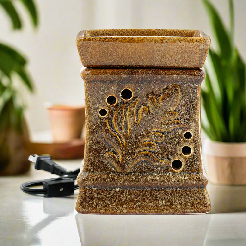 Palm Fragrance Warmer - Saddle