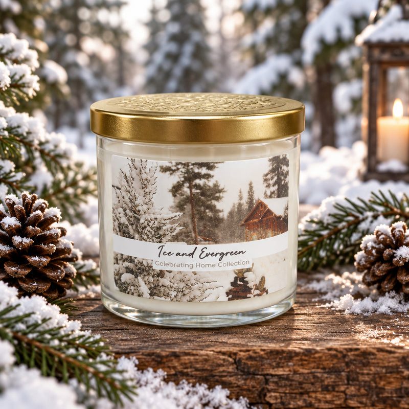 3-Wick Candle - Ice & Evergreen