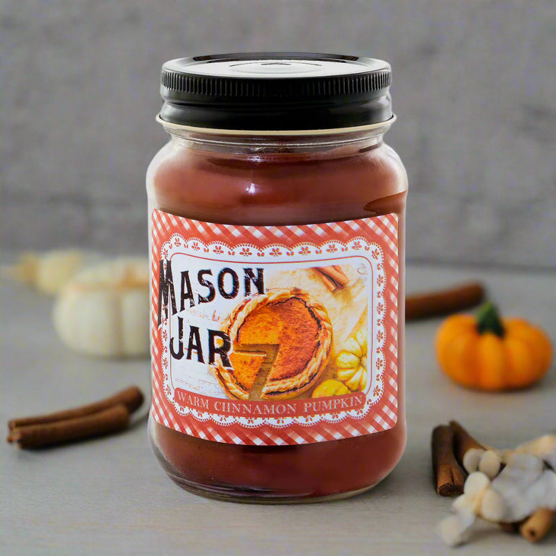 Mason Jar Candle - Warm Cinnamon Pumpkin